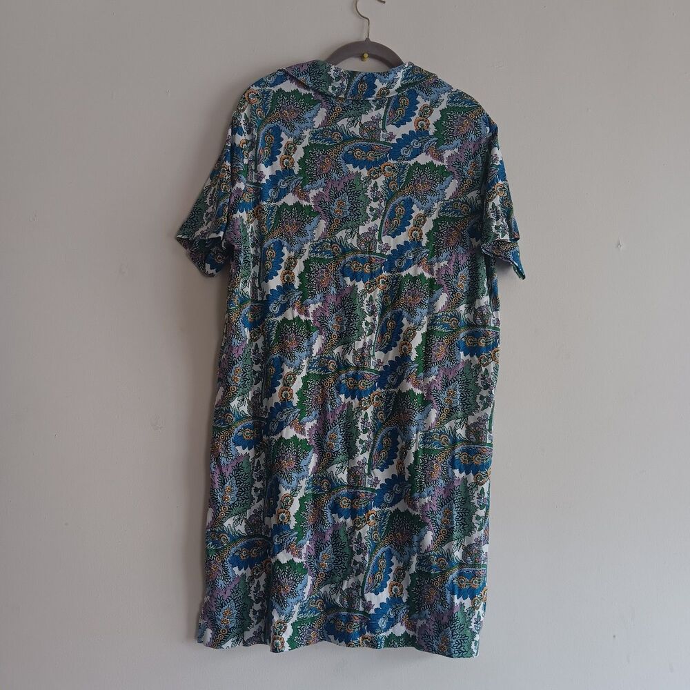 Vera Bradley cotton button-down night dress flowers + feathers cool beach summer - Picture 2 of 9